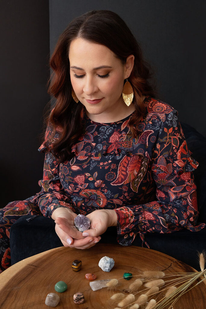 Shawna with healing crystals
