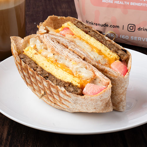 breakfast crunchwrap on a plate