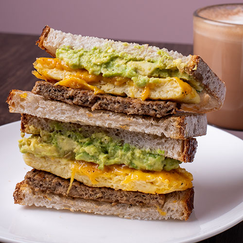 breakfast sandwich on a plate