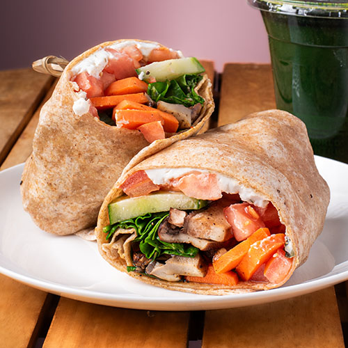 veggie wrap on a plate