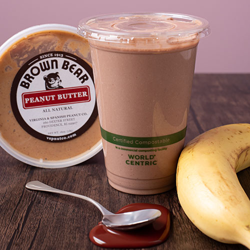 peanut butter colored smoothie